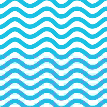 Seamless blue wave pattern on white background. vector