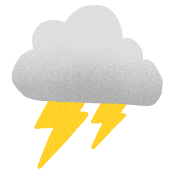 Weather Raining Storm Thunder Illustration Hand Drawn Doodle png