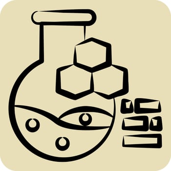 Icon Chemicals. related to Nuclear symbol. hand drawn style. simple design editable. simple illustration vector