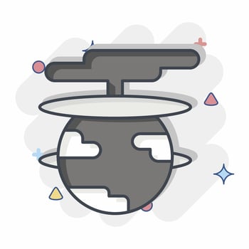 Icon Destroy The World. related to Nuclear symbol. comic style. simple design editable. simple illustration vector