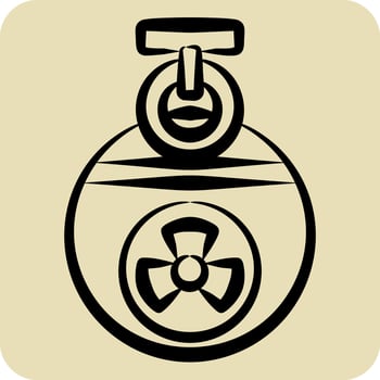 Icon Grenade. related to Nuclear symbol. hand drawn style. simple design editable. simple illustration vector
