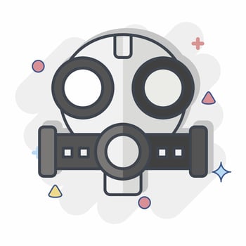 Icon Mask. related to Nuclear symbol. comic style. simple design editable. simple illustration vector