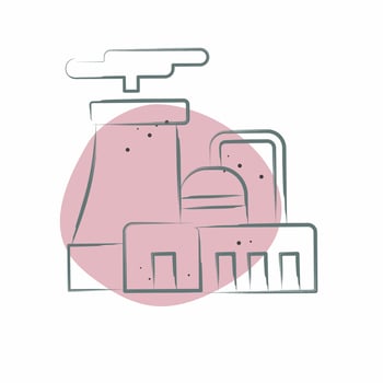 Icon Nuclear Plant. related to Nuclear symbol. Color Spot Style. simple design editable. simple illustration vector