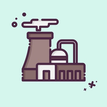 Icon Nuclear Plant. related to Nuclear symbol. MBE style. simple design editable. simple illustration vector