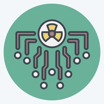 Icon Radiation. related to Nuclear symbol. color mate style. simple design editable. simple illustration vector