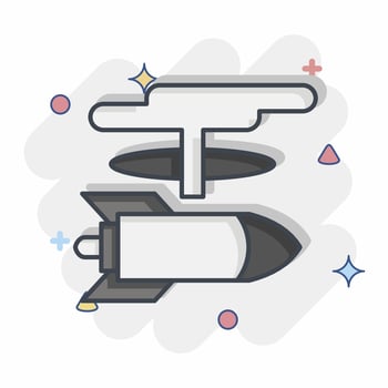 Icon Nuclear Weapon. related to Nuclear symbol. comic style. simple design editable. simple illustration vector