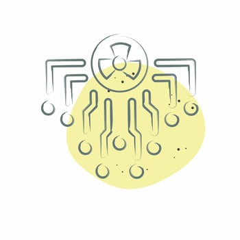 Icon Radiation. related to Nuclear symbol. Color Spot Style. simple design editable. simple illustration vector