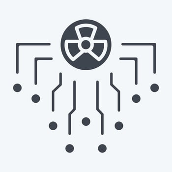 Icon Radiation. related to Nuclear symbol. glyph style. simple design editable. simple illustration vector