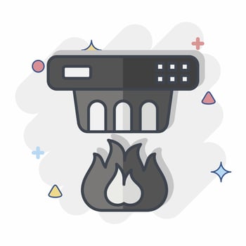 Icon Smoke Detector. related to Nuclear symbol. comic style. simple design editable. simple illustration vector