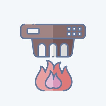 Icon Smoke Detector. related to Nuclear symbol. long shadow style. simple design editable. simple illustration vector