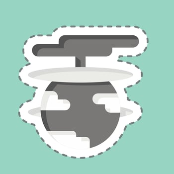 Sticker line cut Destroy The World. related to Nuclear symbol. simple design editable. simple illustration vector