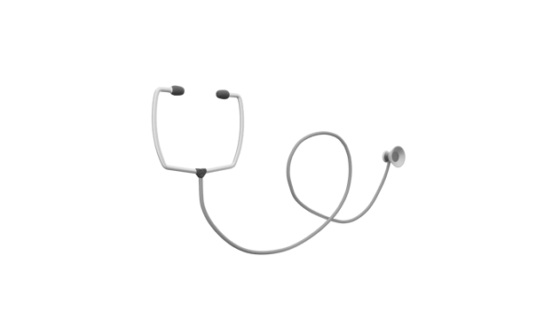 3D rendering of stethoscope, Medical equipment concept png