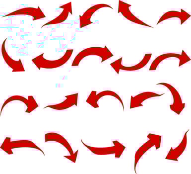 Curved arrow icon vector illustration. Replaceable vector design.
