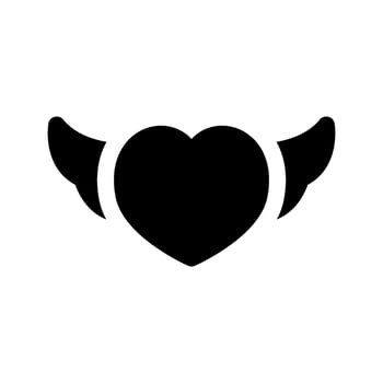 Flying Heart Icon Vector Symbol Design Illustration