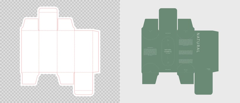 Cardboard box template. Cosmetic package box design. Vector illustration.