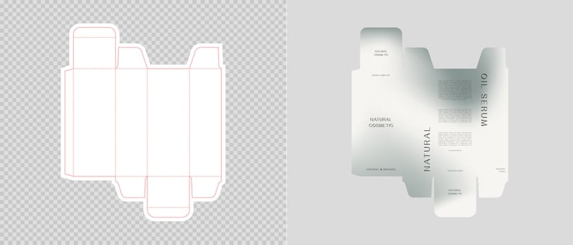 Cardboard box template. Cosmetic package box design. Vector illustration.