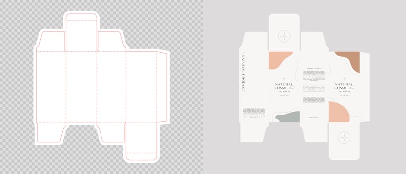 Cardboard box template. Cosmetic package box design. Vector illustration.
