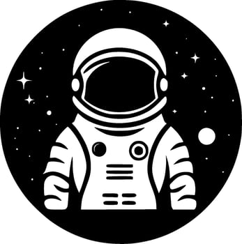 Astronaut, Black and White Vector illustration