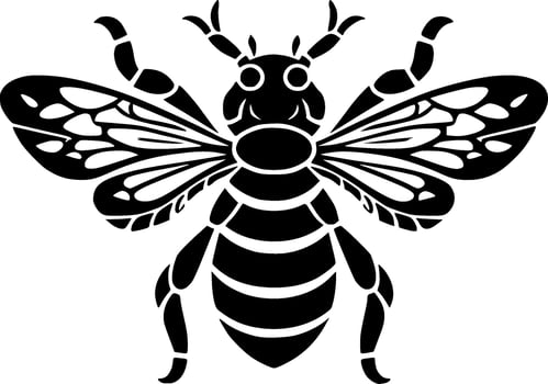 Bee - Black and White Isolated Icon - Vector illustration