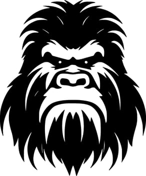 Bigfoot - Black and White Isolated Icon - Vector illustration