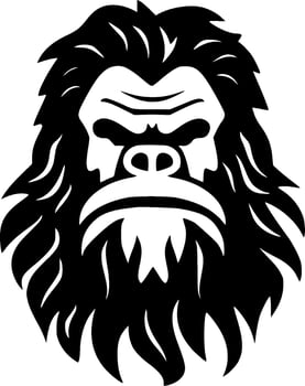 Bigfoot, Black and White Vector illustration
