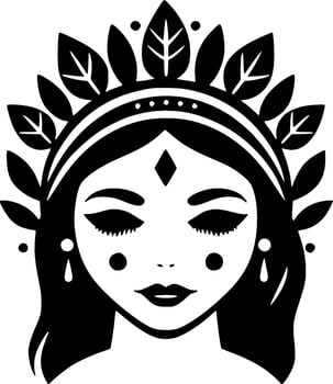 Boho, Black and White Vector illustration