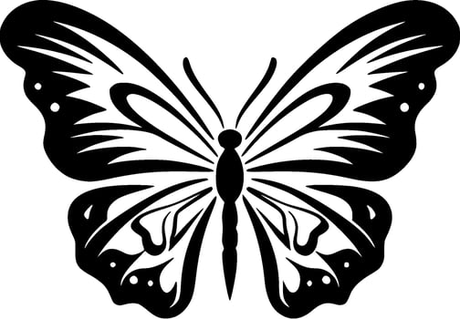 Butterfly, Black and White Vector illustration