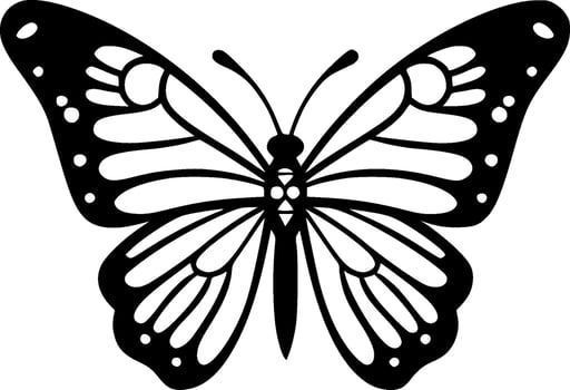 Butterfly, Black and White Vector illustration