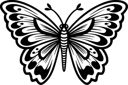 Butterfly - Black and White Isolated Icon - Vector illustration