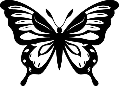 Butterfly, Black and White Vector illustration