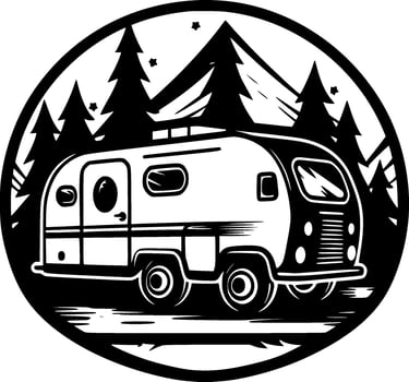 Camping, Minimalist and Simple Silhouette - Vector illustration