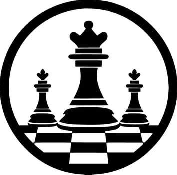 Chess, Black and White Vector illustration