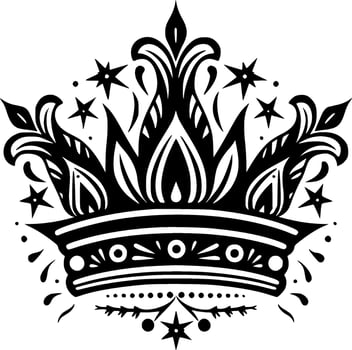 Crown - Black and White Isolated Icon - Vector illustration