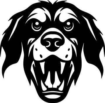 Dog, Black and White Vector illustration