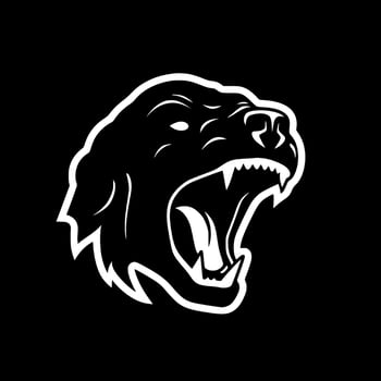 Dog, Black and White Vector illustration