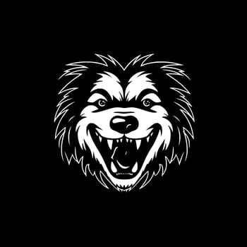 Dog, Black and White Vector illustration