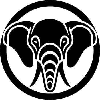 Elephant, Minimalist and Simple Silhouette - Vector illustration