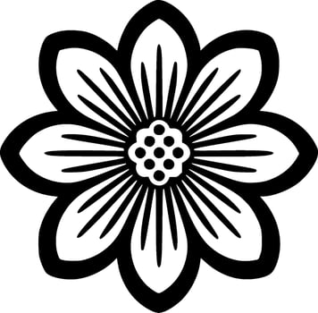 Flower, Black and White Vector illustration