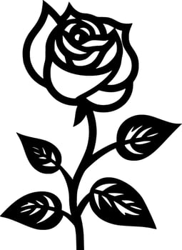 Flower, Black and White Vector illustration