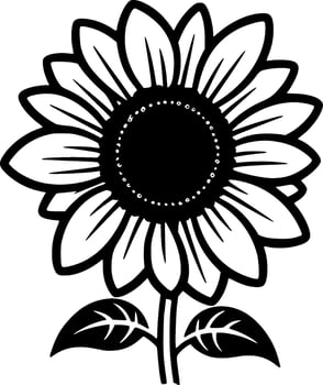 Flower - Black and White Isolated Icon - Vector illustration
