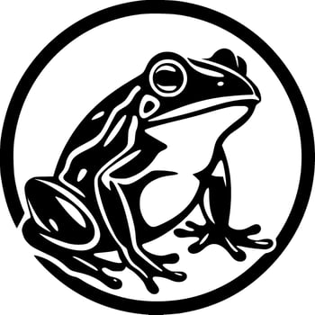 Frog - Black and White Isolated Icon - Vector illustration