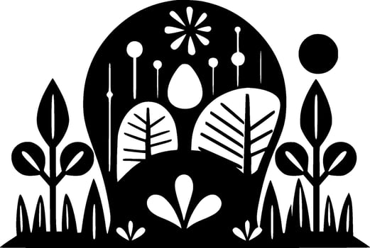 Garden, Minimalist and Simple Silhouette - Vector illustration