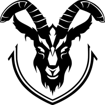 Goat, Black and White Vector illustration