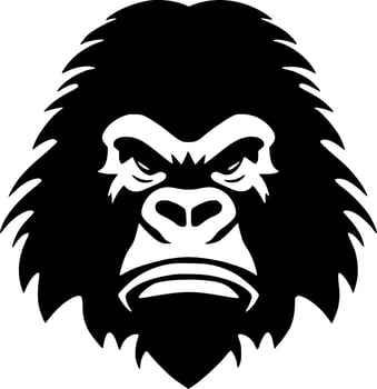 Gorilla, Minimalist and Simple Silhouette - Vector illustration