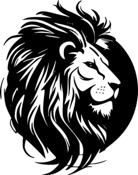 Lion, Black and White Vector illustration
