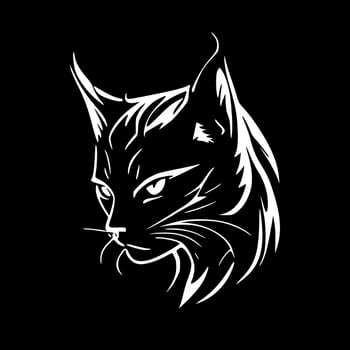 Wildcat, Black and White Vector illustration