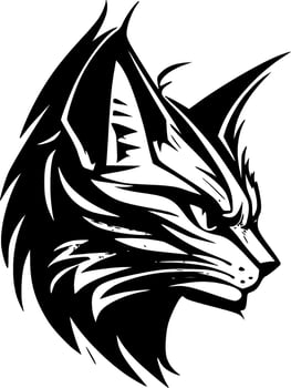 Wildcat, Black and White Vector illustration