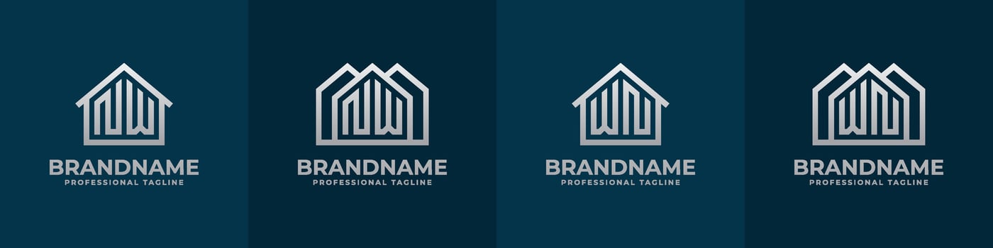Letter NW and WN Home Logo Set. Suitable for any business related to house, real estate, construction, interior with NW or WN initials. vector