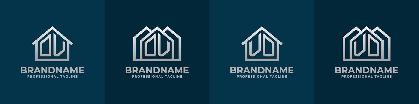 Letter OV and VO Home Logo Set. Suitable for any business related to house, real estate, construction, interior with OV or VO initials. vector