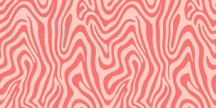 Abstract pink curve shape seamless pattern. Monochrome zebra skin wallpaper. Dynamic wave surface ornament. Creative lines tile. vector